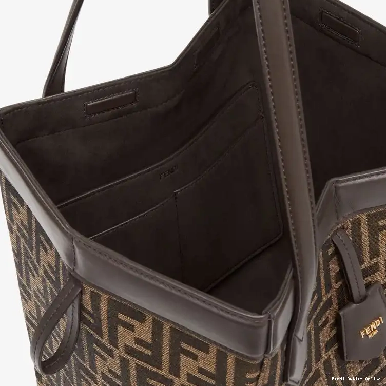 Cheap Medium FF Fabric Fendi In Motif Brown Bag Origami 0427